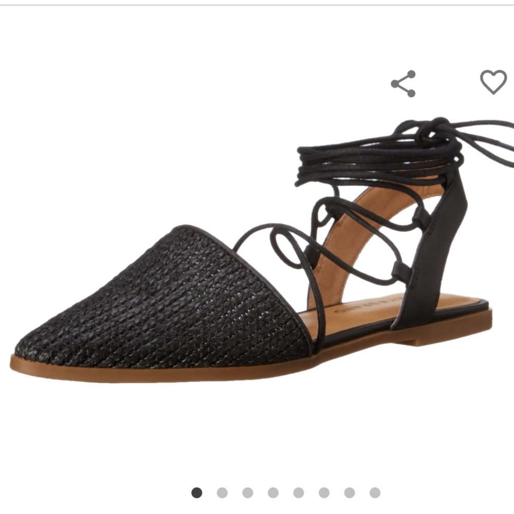 Lucky Brand| Mackneill Lace Up Woven Flats Black Size 6.5 - Picture 5 of 5